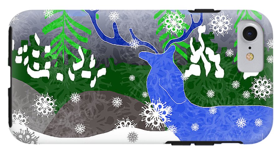 Deer In The Snow - Phone Case