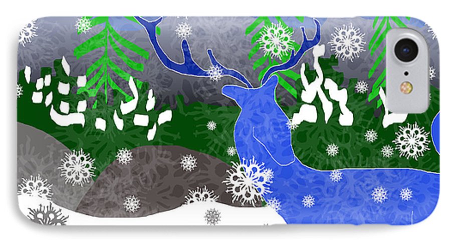 Deer In The Snow - Phone Case