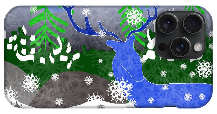 Deer In The Snow - Phone Case