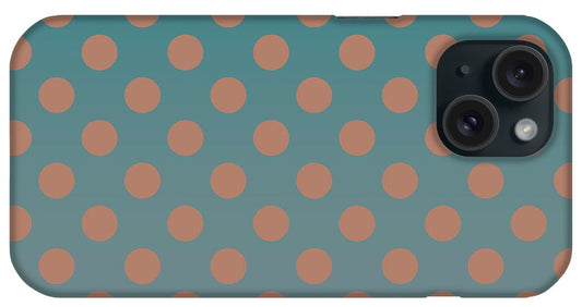 Denim and Brown Polkadots - Phone Case