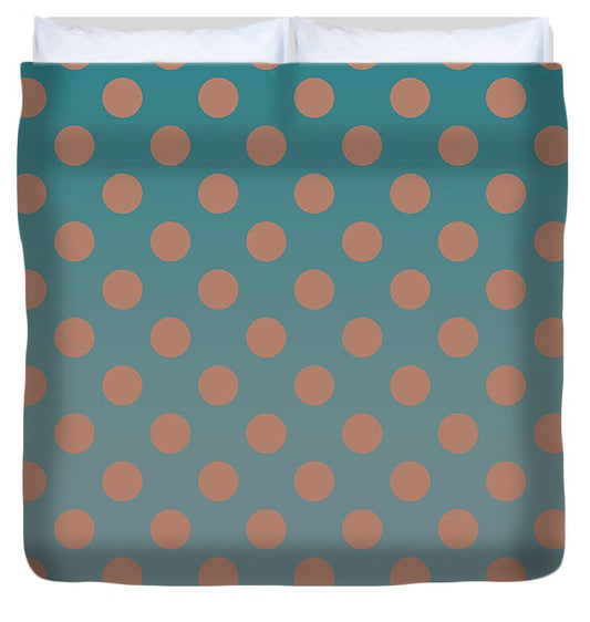 Denim and Brown Polkadots - Duvet Cover
