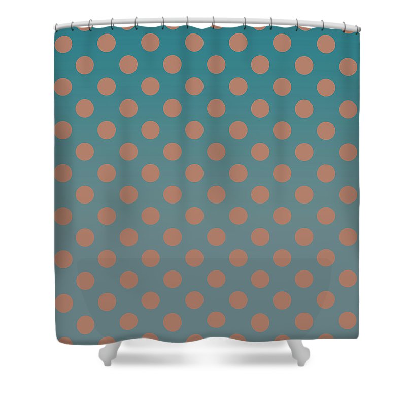 Denim and Brown Polkadots - Shower Curtain