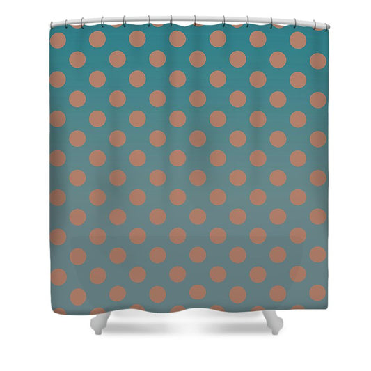 Denim and Brown Polkadots - Shower Curtain