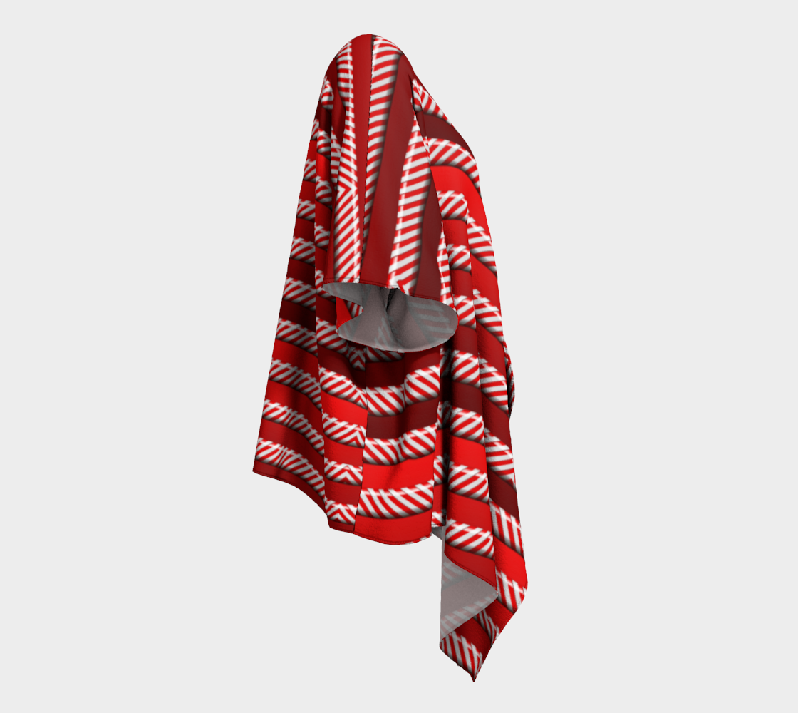 Peppermint Stripes Draped Kimono