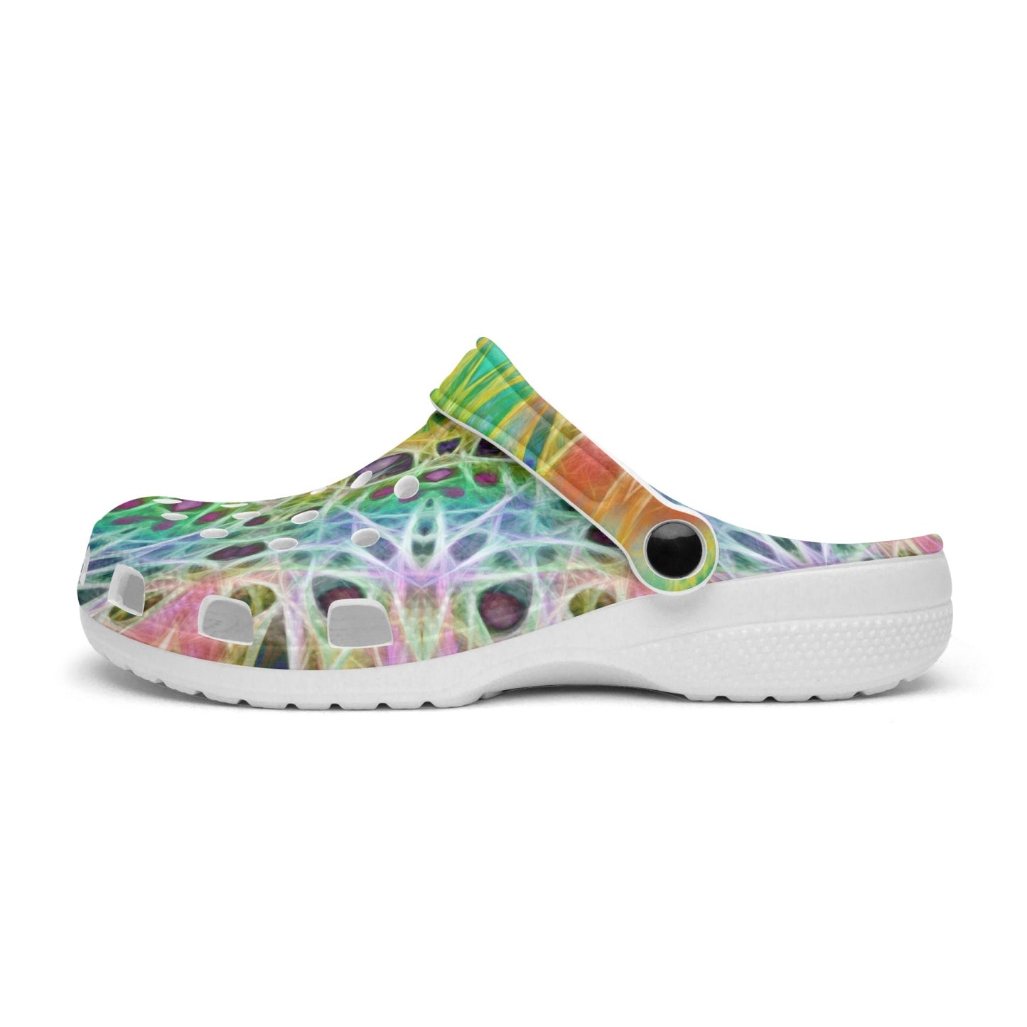 Orange Green Kaleidoscope 413. All Over Printed Clogs