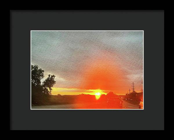 Driving Into a Mchenry Sunset - Framed Print