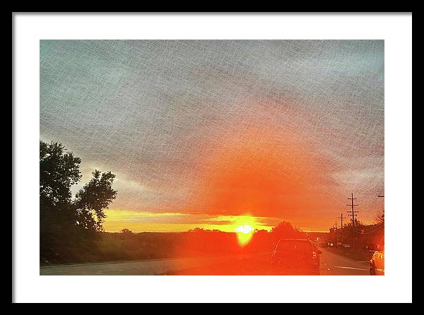 Driving Into a Mchenry Sunset - Framed Print