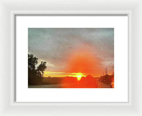 Driving Into a Mchenry Sunset - Framed Print