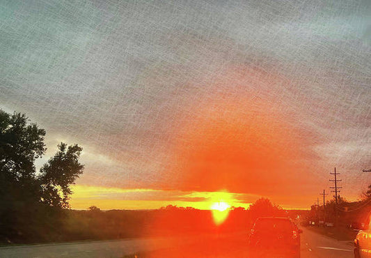 Driving Into a Mchenry Sunset - Art Print