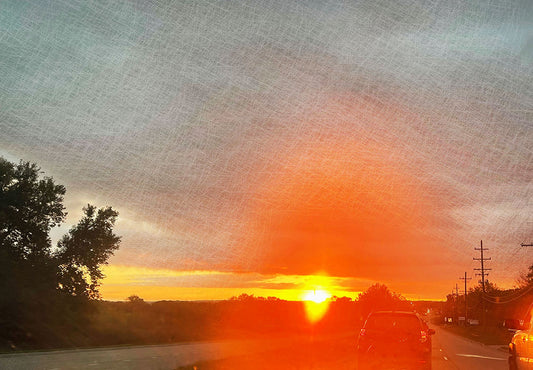 Driving Into A Mchenry Sunset Digital Image Download