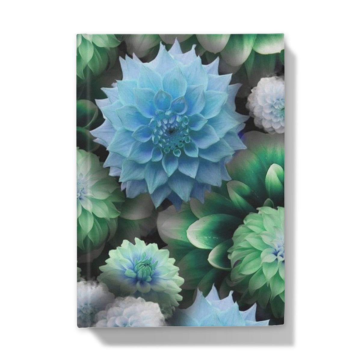 Blue Green Dahlias Hardback Journal