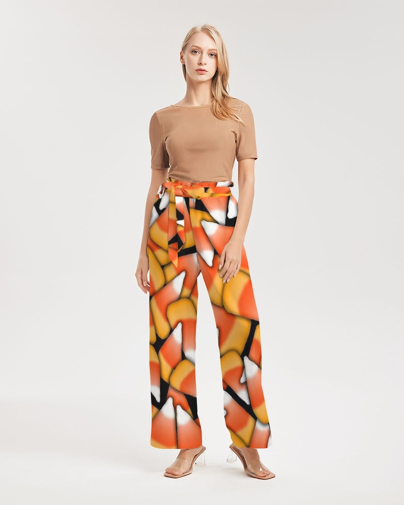 Candy Corn Pattern Women's High-Rise Wide Leg Pants
