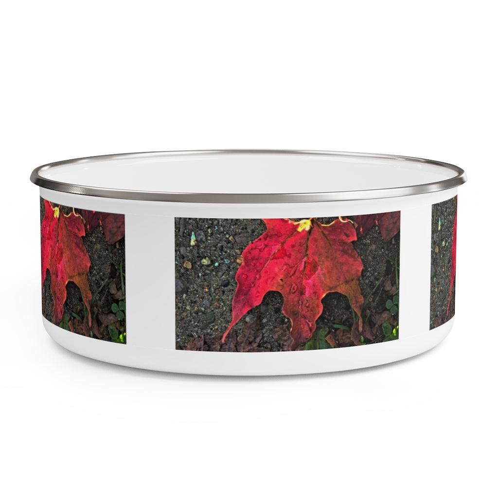 October Sunrise Leaf Enamel Bowl