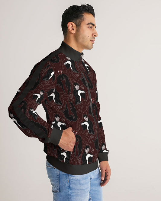 Vampire Pattern Men's Stripe-Sleeve Track Jacket