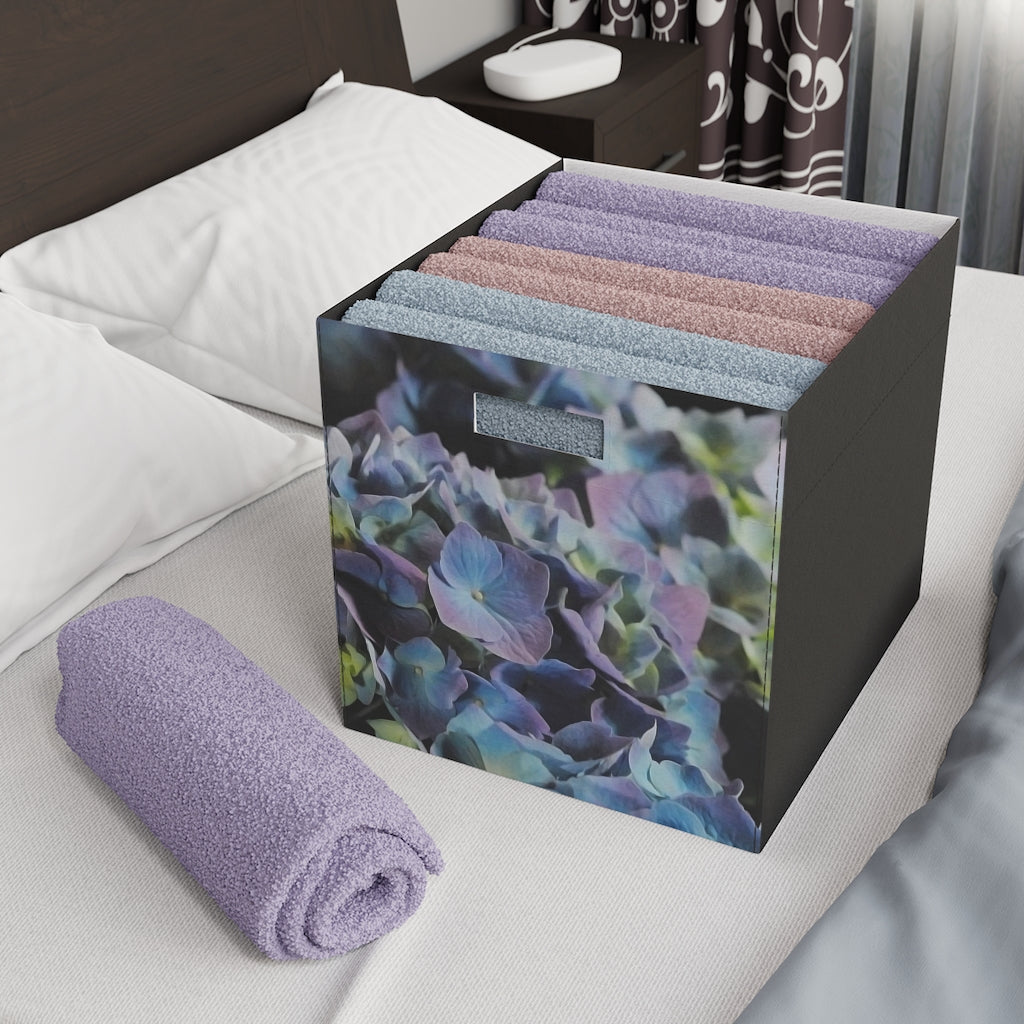 Blue and Purple Hydrangea Felt Storage Box