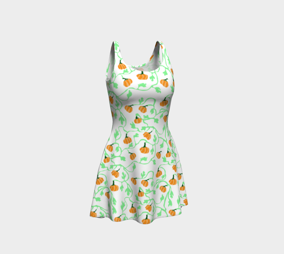 Pumpkin Vines Flare Dress