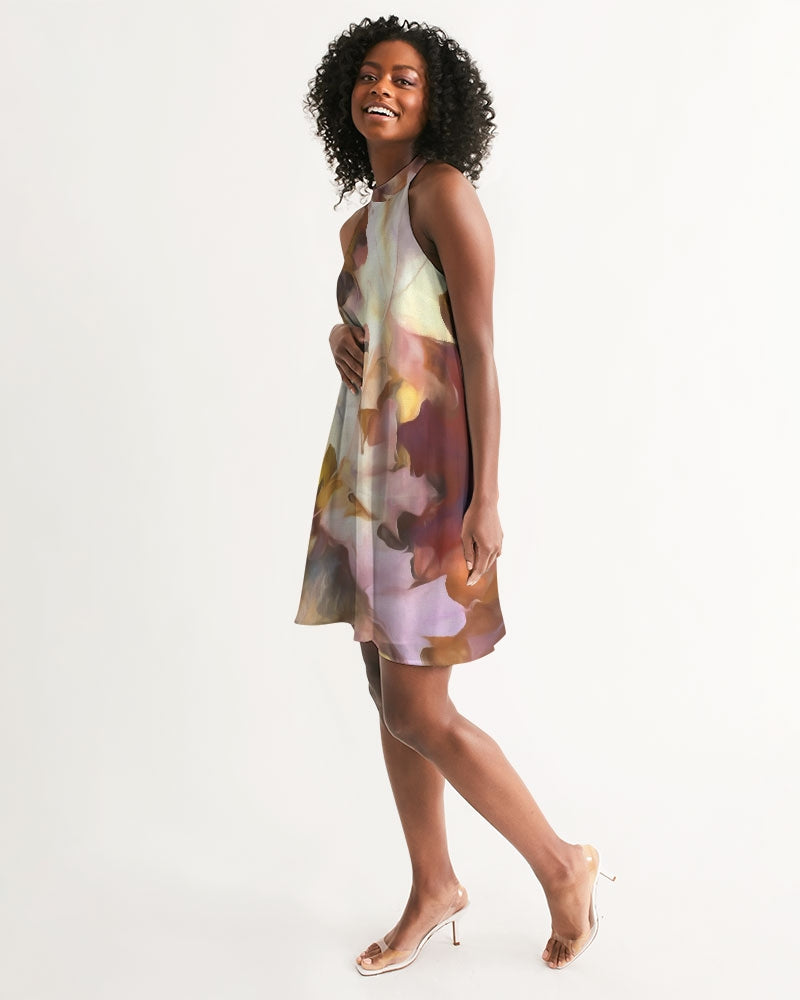 Fall Leaves Bright Women's Halter Dress