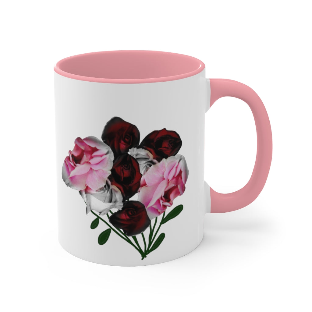 Pink and Red Roses Accent Mug