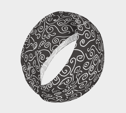 White Swirls On Gray Headband