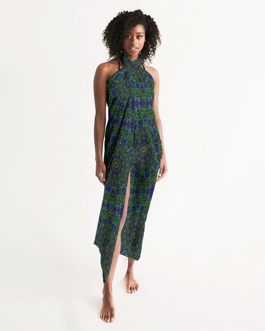 blue Green Ribbon Kaleidoscope Swim Cover Up