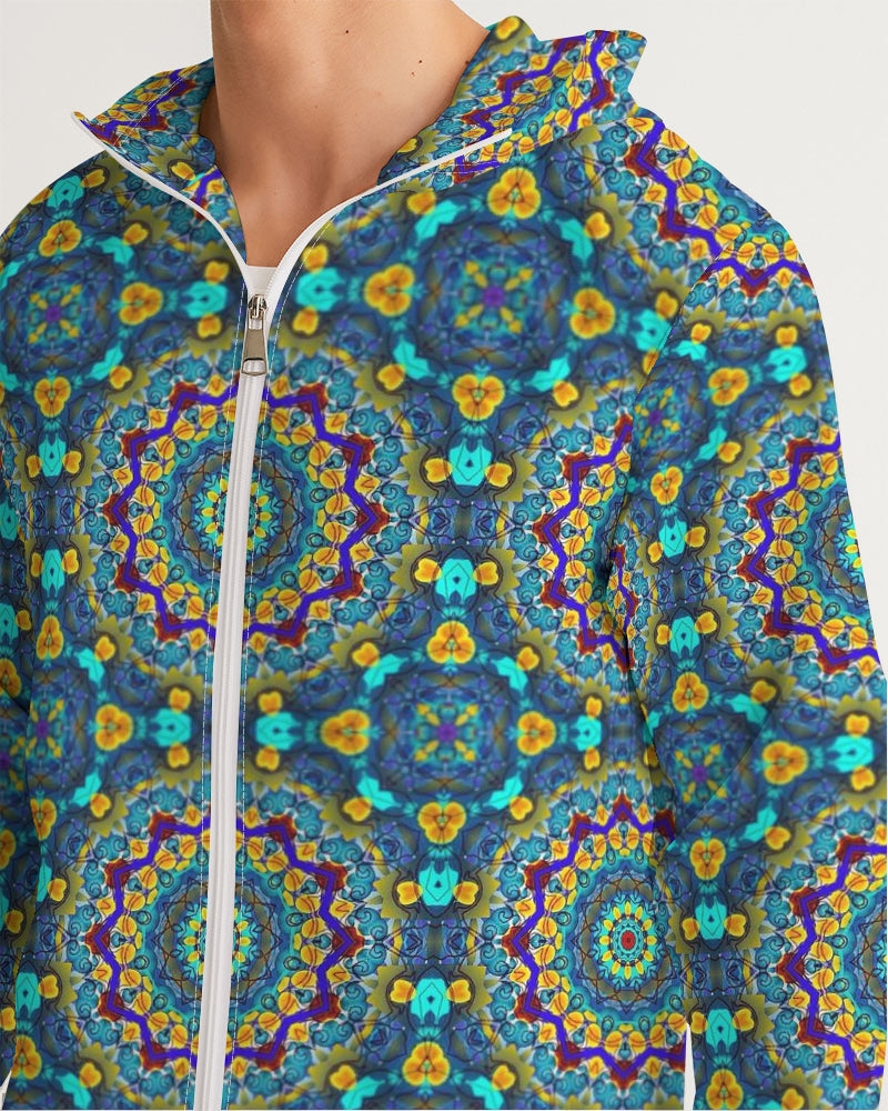 Blue Green Blur Kaleidoscope Men's Windbreaker
