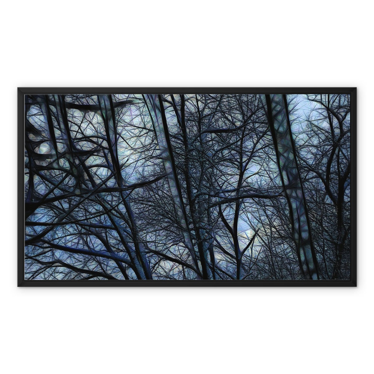 Twilight Icicles Framed Canvas