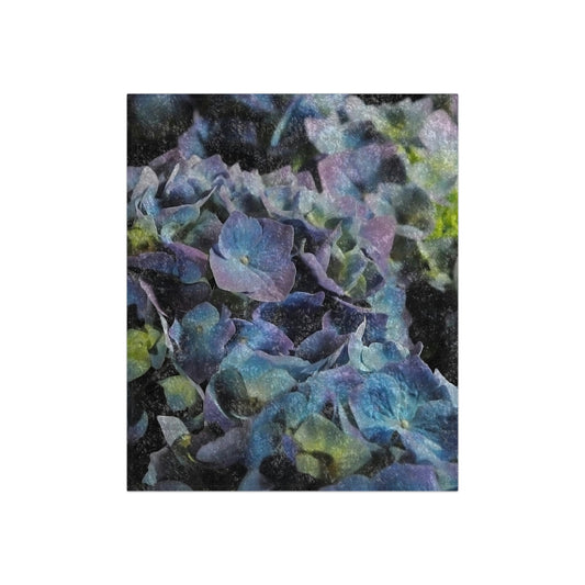 Blue and Purple Hydrangeas Crushed Velvet Blanket