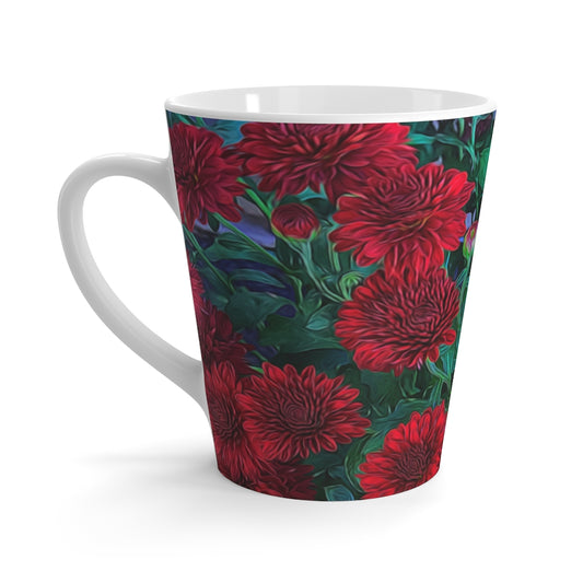 Red Mums Latte mug