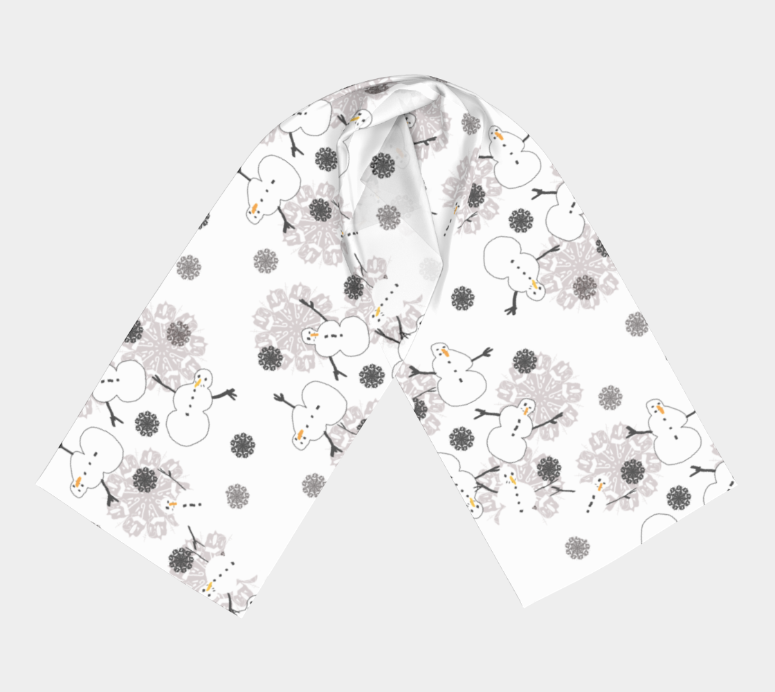 Snowman Pattern Long Scarf