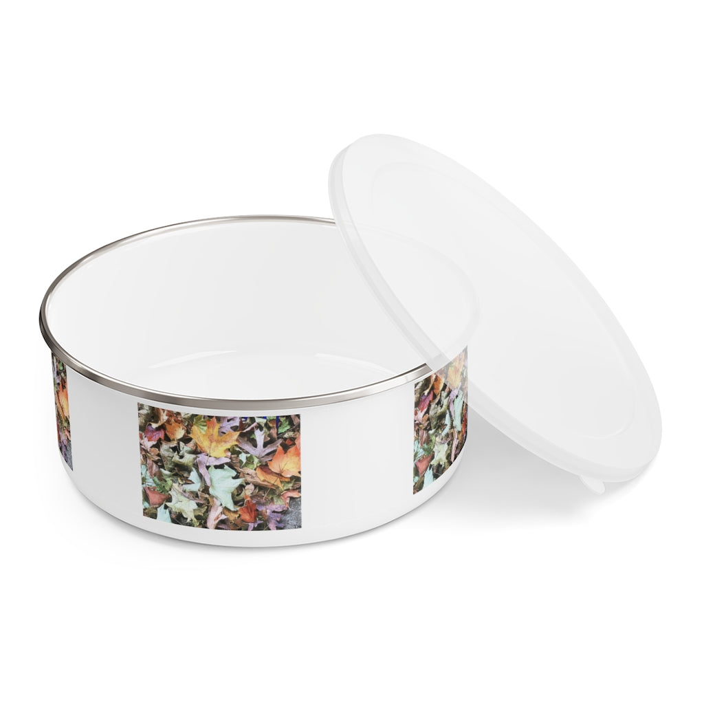 Fall Leaf Pile Enamel Bowl