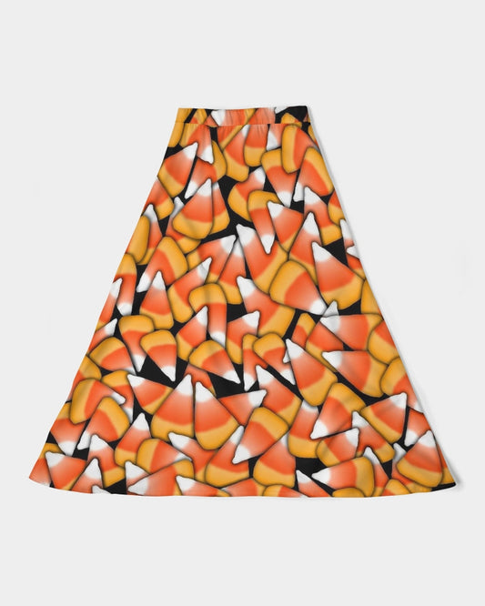 Candy Corn Pattern Women's A-Line Midi Skirt