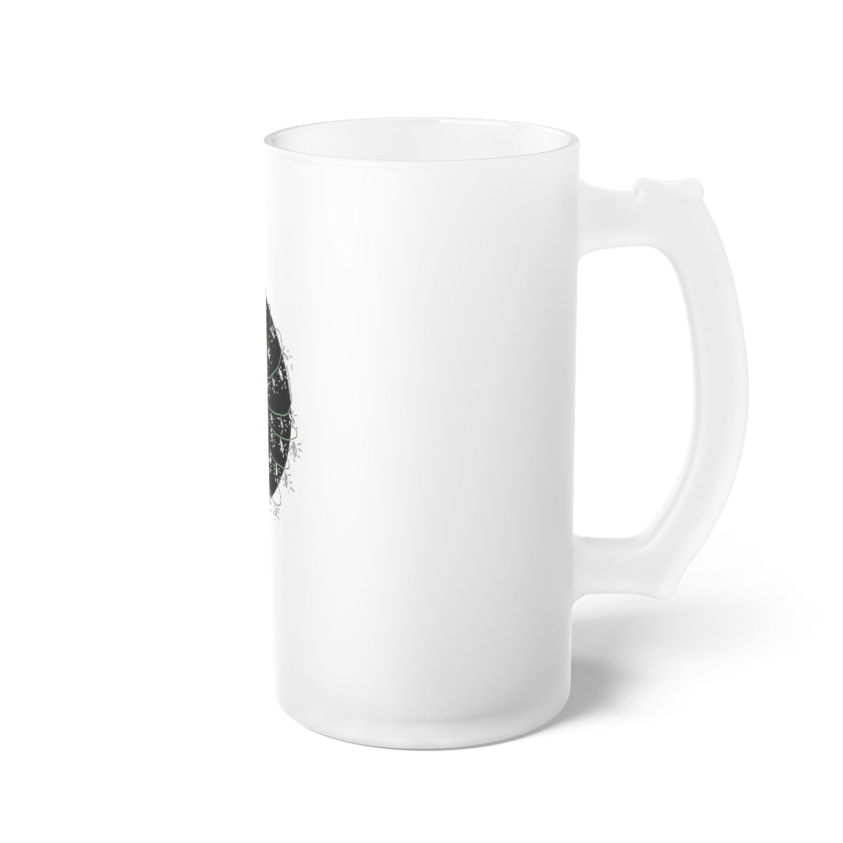 Christmas Cat On The Moon Frosted Glass Beer Mug