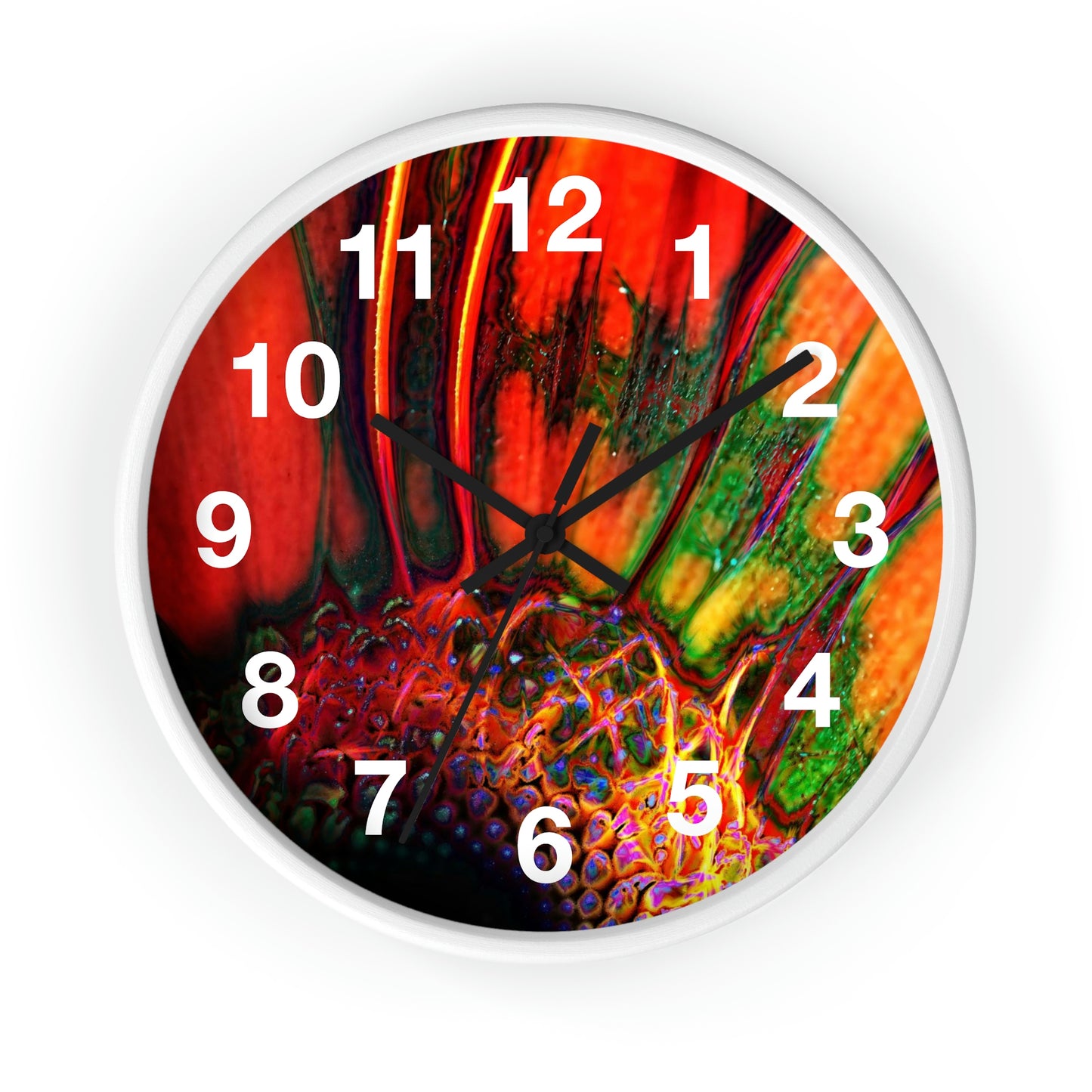 Orange Daisy Wall Clock