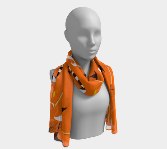 Witches Hats and Brooms Long Scarf
