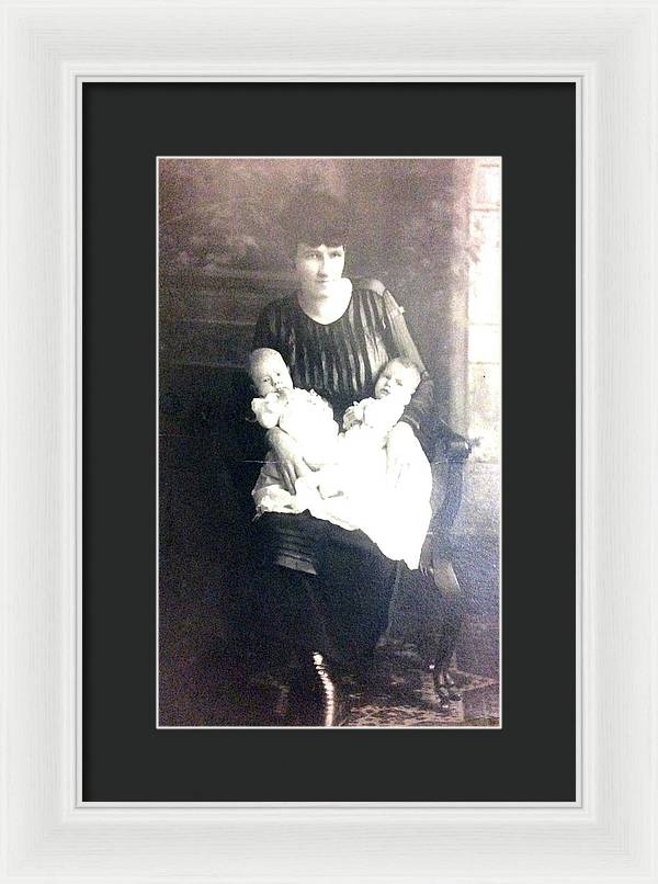 Early 1900s Mother and Twins - Framed Print