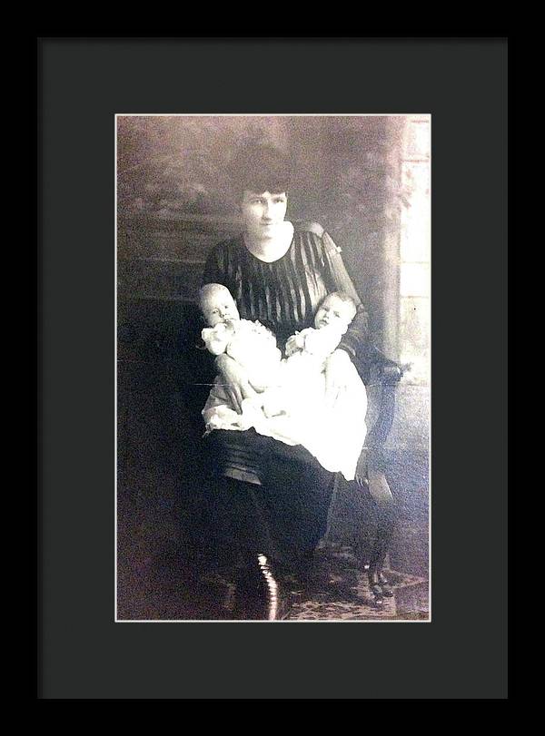 Early 1900s Mother and Twins - Framed Print