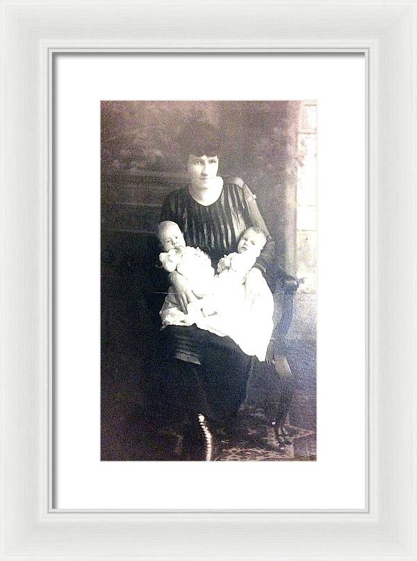 Early 1900s Mother and Twins - Framed Print