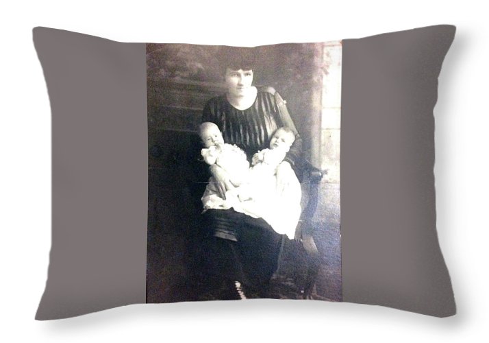 Early 1900s Mother and Twins - Throw Pillow