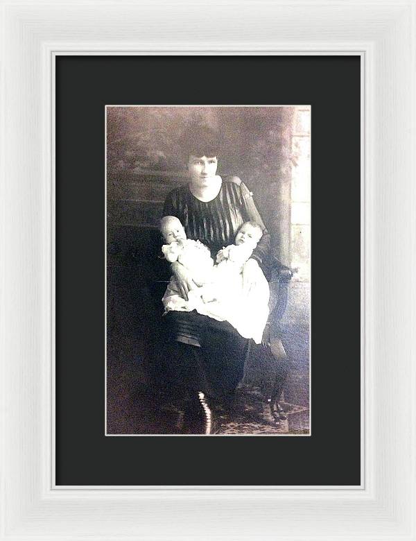 Early 1900s Mother and Twins - Framed Print