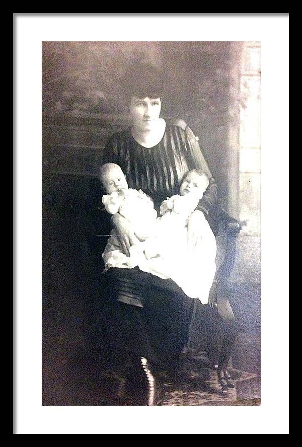 Early 1900s Mother and Twins - Framed Print