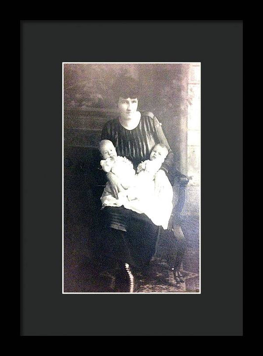Early 1900s Mother and Twins - Framed Print