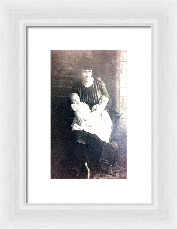 Early 1900s Mother and Twins - Framed Print