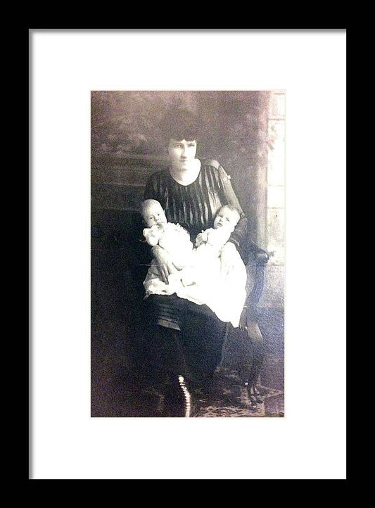 Early 1900s Mother and Twins - Framed Print