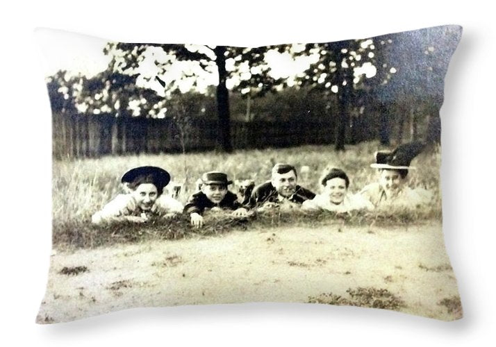 Early 1900s Women In Hats Lay On The Grass - Throw Pillow