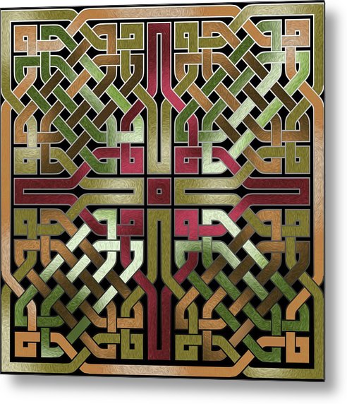 Earthtone Celtic Knot Square - Metal Print