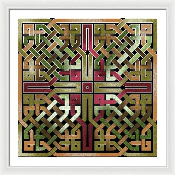 Earthtone Celtic Knot Square - Framed Print
