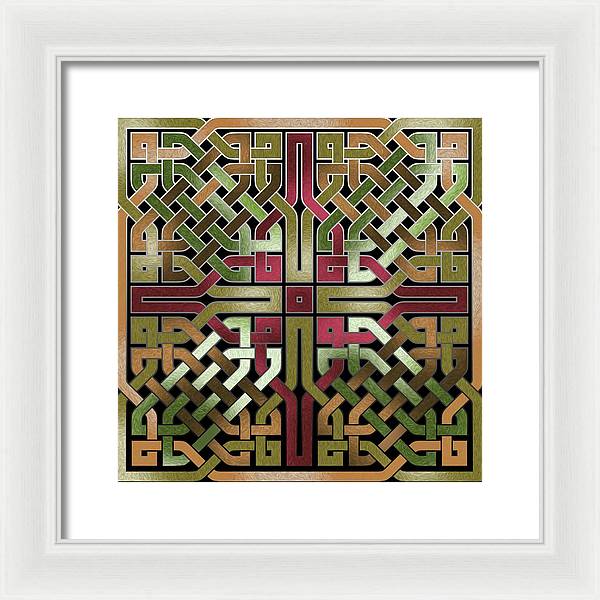 Earthtone Celtic Knot Square - Framed Print