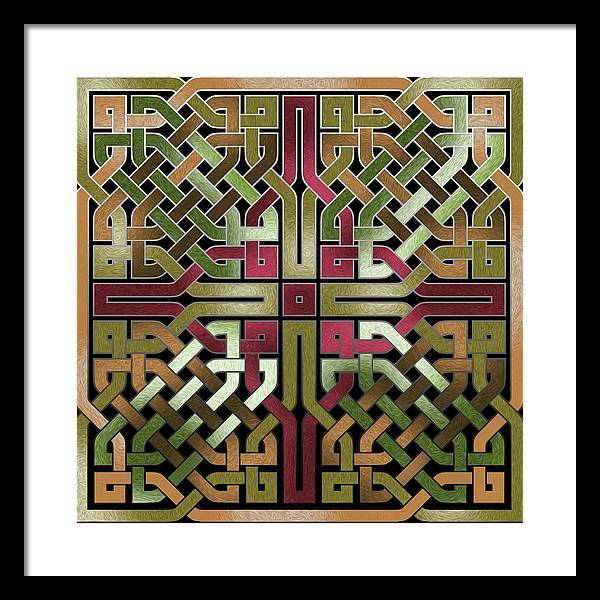 Earthtone Celtic Knot Square - Framed Print