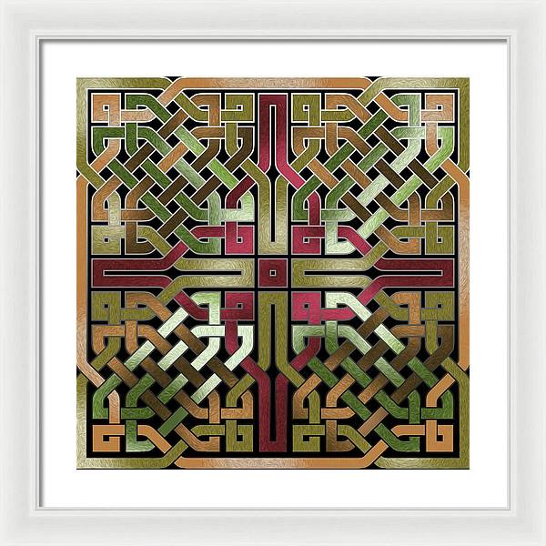 Earthtone Celtic Knot Square - Framed Print