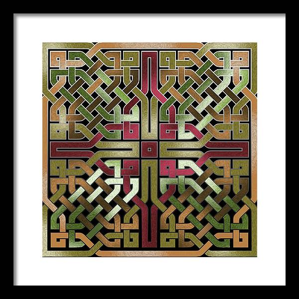 Earthtone Celtic Knot Square - Framed Print